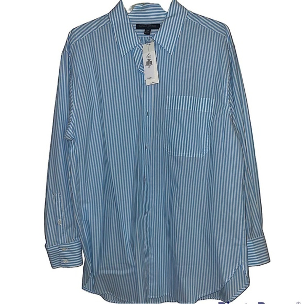 Banana Republic Blue Striped Button Up Shirt